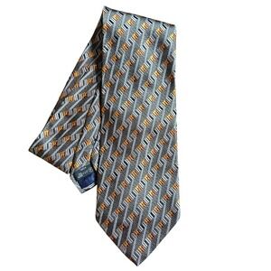 Vintage Ermenegildo Zegna Mens Silk Jacquard Tie Necktie Old Money Quiet Luxury